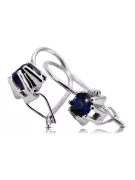 Sterling Silber 925 14k 583 Sapphire ohrringe vec053s Russisch Sowjetisch UdSSR Vintage Schmuck Art Deco style